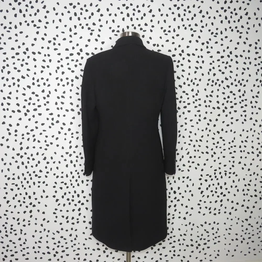 J. Crew Black Classic Longline Tailored Peacoat - Picture 5 of 8